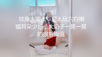  纹身大哥大，后入玩穴白嫩猫耳朵少妇，大奶子一晃一晃的狠狠操逼