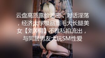 云盘高质露脸泄密，对话淫荡，经济大学极品重毛大长腿美女【刘X桐】不雅私拍流出，与同居男友大玩SM性爱