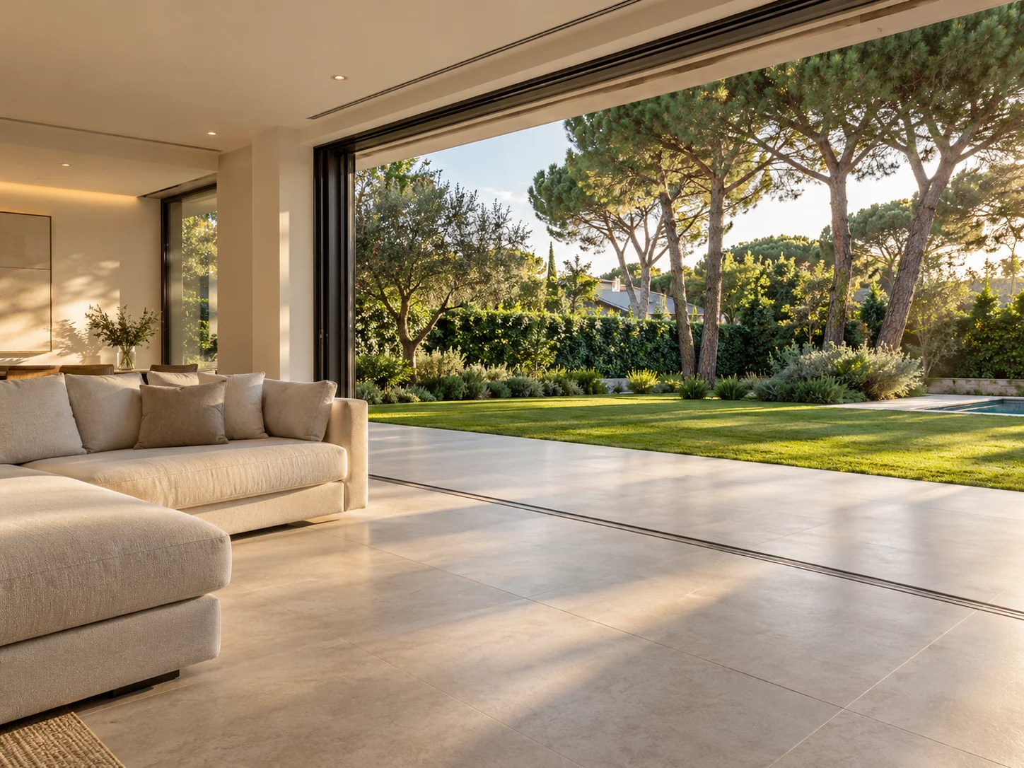 Casa reformada en Sant Cugat con salón abierto al jardín